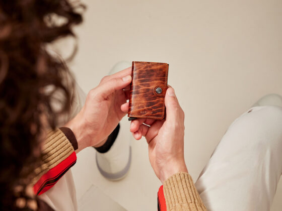 Secrid Miniwallet Dutch Martin leather wallet lifestyle shot