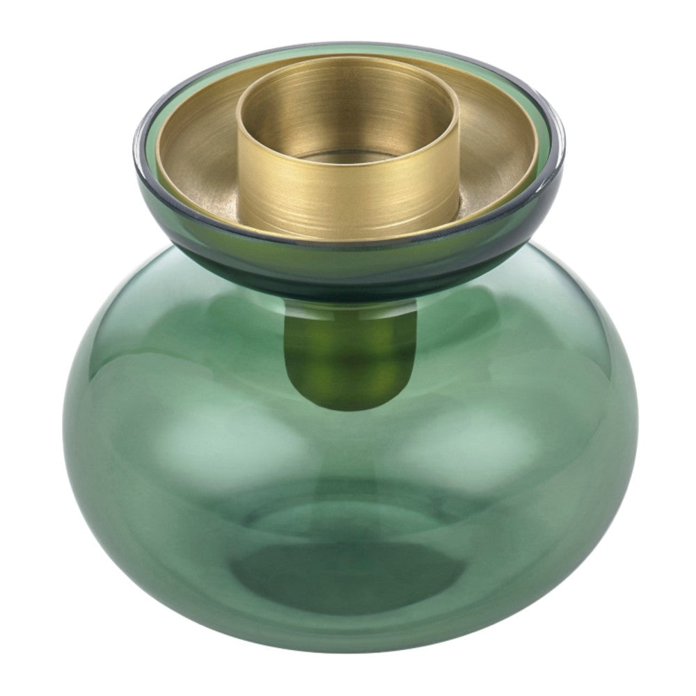 Zone Inu Vase: The Danish Mini Vase That Doubles as a Candleholder 4 Zone Inu Vase and candleholder in moss green with brass insert