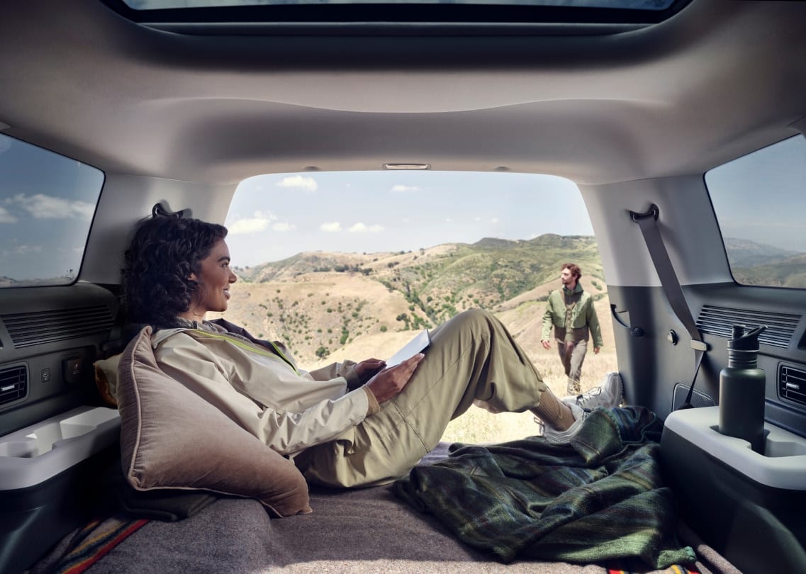 Hyundai Santa Fe open tailgate and cargo space